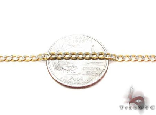 10k Yellow gold Solid Curb Diamond Cut Chain 30 Inches 3.5mm   63350 - Image 3