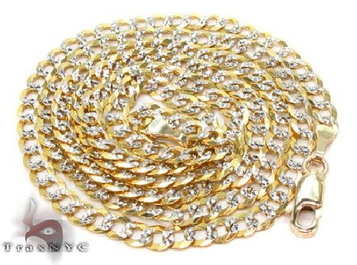 10k Yellow gold Solid Curb Diamond Cut Chain 30 Inches 3.5mm   63350 - Image 5