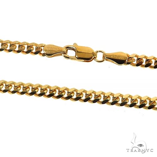 Solid Miami Cuban Link Chain 10K Yellow Gold 26 Inches 3.5mm   67106 - Image 6
