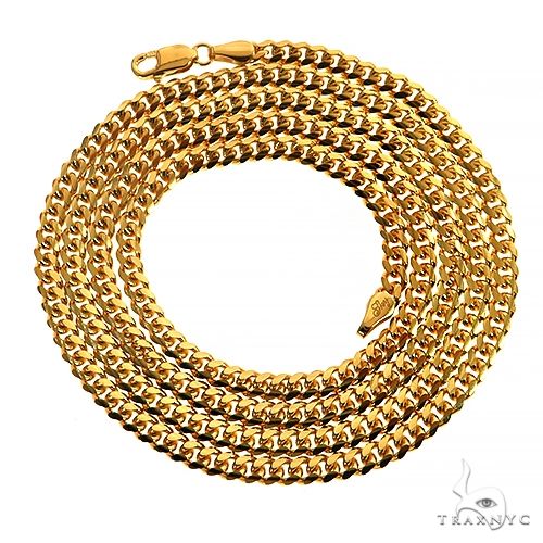Solid Miami Cuban Link Chain 10K Yellow Gold 26 Inches 3.5mm   67106 - Image 4