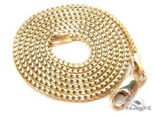 Thin Solid Franco Chain 14K Yellow Gold 24 Inches 1.5mm   67431 - Image 6