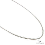 Thin Solid Miami Cuban Link Chain 10K White Gold 20 Inches 1.9mm   67277 - Image 1
