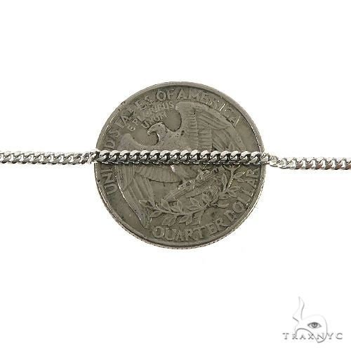 Thin Solid Miami Cuban Link 10K White Gold 22 inches 1.9mm   67278 - Image 3