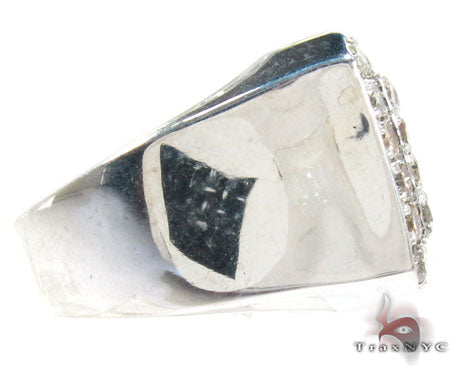 TraxNYC Heavy Silver Diamond Ring 25649 - Image 4