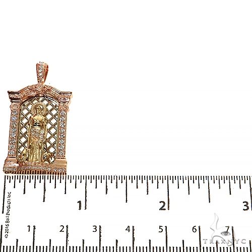 Tri-Color Mini St. Lazarus Diamond Pendant 68455 - Image 5