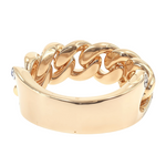 14k Yellow Gold 10mm Diamond Miami Cuban Ring 65017