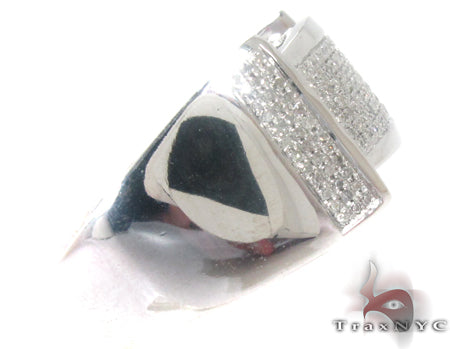 White Silver Diamond Ring 27421 - Image 4