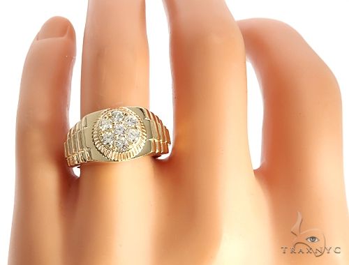Yellow Gold Timepiece Solitaire Ring 65067 - Image 7