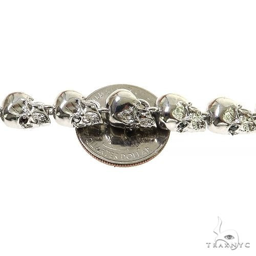 .925 Silver Skull Head Links Chain 68894