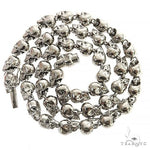 .925 Silver Skull Head Links Chain 68894