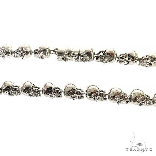 .925 Silver Skull Head Links Chain 68894