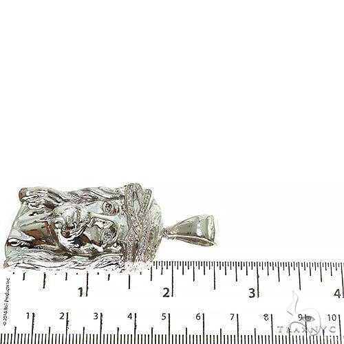 .925 Silver Diamond Big Jesus Pendant 67433 - Image 7
