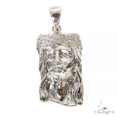 .925 Silver Diamond Small Jesus Pendant 67434 - Image 1