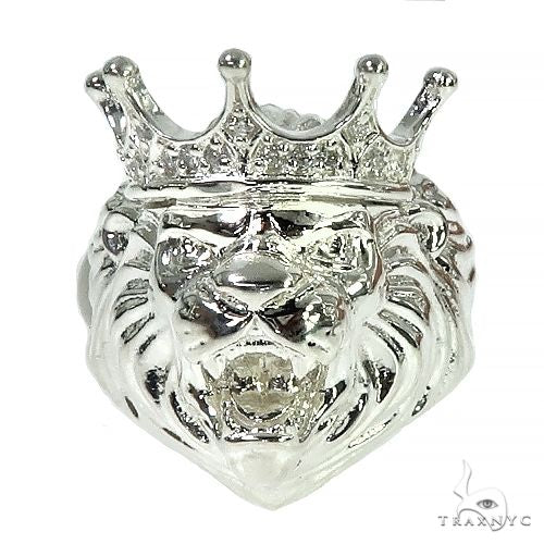 .925 Silver Lion King Diamond Ring 66462 - Image 2