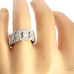 .925 Silver Miami Cuban Link Diamond Ring 67428 - Image 6