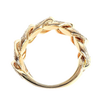 14K Yellow Gold 12mm 2 Row Diamond Miami Cuban Ring 65029